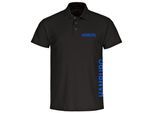 multifanshop Poloshirt - Hamburg - Brust & Seite - Druck blau - Polo