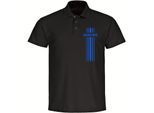 multifanshop Poloshirt - Braunschweig - Streifen - Druck blau - Polo