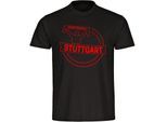 multifanshop Herren T-Shirt - Stuttgart - Meine Fankurve - Druck rot - Männer