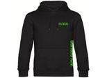multifanshop Kapuzen Sweatshirt - Wolfsburg - Brust & Seite - Druck grün - Hoodie