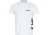 multifanshop Herren T-Shirt - St. Pauli - Brust & Seite - Druck braun - Männer