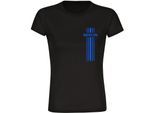 multifanshop Damen T-Shirt - Berlin blau - Streifen - Druck blau - Frauen