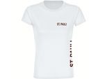 multifanshop Damen T-Shirt - St. Pauli - Brust & Seite - Druck braun - Frauen