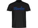 multifanshop Herren T-Shirt - Berlin blau - Schriftzug - Druck blau - Männer