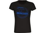 multifanshop Damen T-Shirt - München blau - Meine Fankurve - Druck blau - Frauen