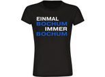 multifanshop Damen T-Shirt - Bochum - Einmal Immer - Druck blau - Frauen