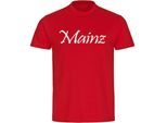 multifanshop Herren T-Shirt - Mainz - Schriftzug - Druck weiß - Männer