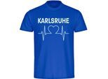 multifanshop Herren T-Shirt - Karlsruhe - Herzschlag - Druck weiß - Männer