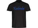 multifanshop Herren T-Shirt - Karlsruhe - Schriftzug - Druck blau - Männer