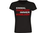 multifanshop Damen T-Shirt - Düsseldorf - Einmal Immer - Druck rot - Frauen