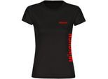 multifanshop Damen T-Shirt - München rot - Brust & Seite - Druck rot - Frauen
