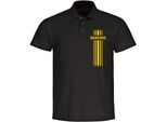 multifanshop Poloshirt - Braunschweig - Streifen - Druck gelb - Polo