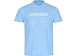 multifanshop Herren T-Shirt - Argentinien - Herzschlag - Druck weiß - Männer