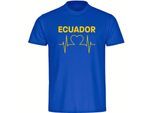 multifanshop Herren T-Shirt - Ecuador - Herzschlag - Druck gelb - Männer