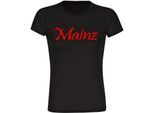 multifanshop Damen T-Shirt - Mainz - Schriftzug - Druck rot - Frauen