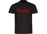 multifanshop Kinder T-Shirt - Düsseldorf - Schriftzug - Druck rot - Kind