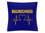 multifanshop Kissenbezug - Braunschweig - Herzschlag - Druck gelb - Kissen