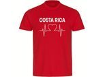 multifanshop Kinder T-Shirt - Costa Rica - Herzschlag - Druck weiß - Kind