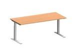 Schäfer Shop Genius Schreibtisch MODENA FLEX, C-Fuss-Rechteckrohr, B 1800 x T 800 mm, Buche/weissalu