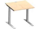 Schäfer Shop Genius Schreibtisch MODENA FLEX, C-Fuss-Rechteckrohr, B 800 x T 800 mm, Ahorn/weissalu