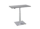 Beistelltisch Start Off, elektrisch höhenverstellbar, Rechteck, Säulenfuss, B 1000 x T 600 x H 635-1285 mm, graphit/weissaluminium