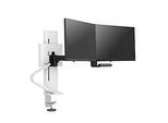 Dual Monitorarm Ergotron TRACE, für 2 Displays bis 27″ & bis 9,8 kg, höhen-/tiefenverstellbar, schwenk-/dreh-/neigbar, mit Tischklemme, weiss