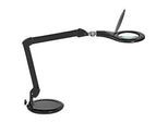LED Lupenleuchte MAULmakro, 3-Dioptrien-Linse, 8 W, 580 lm, 6500 K, Arm um 360° dreh-& neigbar, höhenverstellbar, Standfuss, schwarz