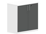Schrank NEVADA, B 800 x T 445 x H 825 mm, weiss/dunkelgrau