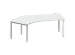 Schäfer Shop Genius Winkelschreibtisch MODENA FLEX 135°, Ansatz links, 4-Fuss-Quadratrohr, B 2165 mm, lichtgrau