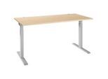 Schäfer Shop Select Schreibtisch ERGO-T 2.0, Rechteck, T-Fuss, B 1600 x T 800 x H 675-895 mm, Ahorn/weissalu