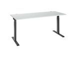 Schäfer Shop Select Schreibtisch ERGO-T 2.0, Rechteck, T-Fuss, B 1800 x T 800 x H 675-895 mm, lichtgrau/anthrazit