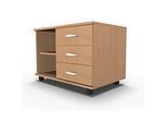 Schäfer Shop Select Mobiles Sideboard, Regal + 3 Schübe + Utensilienschub, B 800, anstellbar rechts, Buche