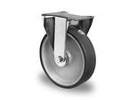 CASCOO Bockrolle P2V2, mit Rad-ø 200 mm x B 48 mm, Polypropylen-Felge, Elastomer-Lauffläche, grau, Rollenlager, bis 200 kg