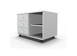 Schäfer Shop Select Mobiles Sideboard, Regal + 3 Schübe + Utensilienschub, B 800, anstellbar links, lichtgrau