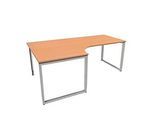 Schäfer Shop Genius Winkelschreibtisch MODENA FLEX, 90°, Bügelfuss, Ansatz links, B 2000 mm, Buche-Dekor