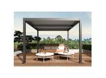 Pergola MCW-L46, Gartenpavillon Lamellen-Pavillon, 11cm-Aluminium-Gestell, Regenrinne sturmfest, 3x4m ~ anthrazit