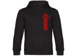 multifanshop Kapuzen Sweatshirt - Düsseldorf - Streifen - Druck rot - Hoodie