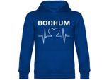 multifanshop Kapuzen Sweatshirt - Bochum - Herzschlag - Druck weiß - Hoodie