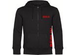 multifanshop Kapuzen Sweatshirt Jacke - Berlin rot - Brust & Seite - Druck rot - Jacke