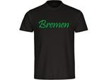 multifanshop Herren T-Shirt - Bremen - Schriftzug - Druck grün - Männer