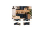 Vicco Eckküche Fame-Line Eiche Dunkelblau Hochglanz 160 x 190 cm ohne Arbeitsplatte
