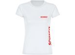 multifanshop Damen T-Shirt - Schweiz - Brust & Seite - Druck rot - Frauen