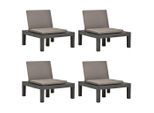 vidaXL Gartenstühle mit Auflagen 4 Stk. Kunststoff Anthrazit