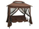 vidaXL Pavillon Umwandelbare Schaukelbank Kaffeebraun