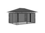 vidaXL Pavillon mit Moskitonetz 4x3x2,73 m Anthrazit 180 g/m²