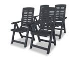 vidaXL Garten-Liegestühle 4 Stk. Anthrazit