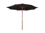 vidaXL Sonnenschirm mit Holz-Mast 300x258 cm Schwarz
