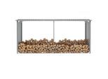 vidaXL Brennholzlager aus verzinktem Stahl 330 x 92 x 153 cm Grau