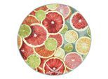 Sansibar Teppich »Rantum Beach 003«, rund, 5 mm Höhe, Flachgewebe, modernes Sommer Design, In- und Outdoor geeignet