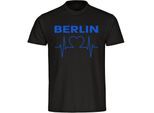 multifanshop Kinder T-Shirt - Berlin blau - Herzschlag - Druck blau - Kind